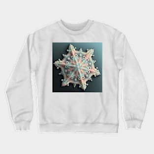 A Fractal Design in A Snowflake Motif Crewneck Sweatshirt